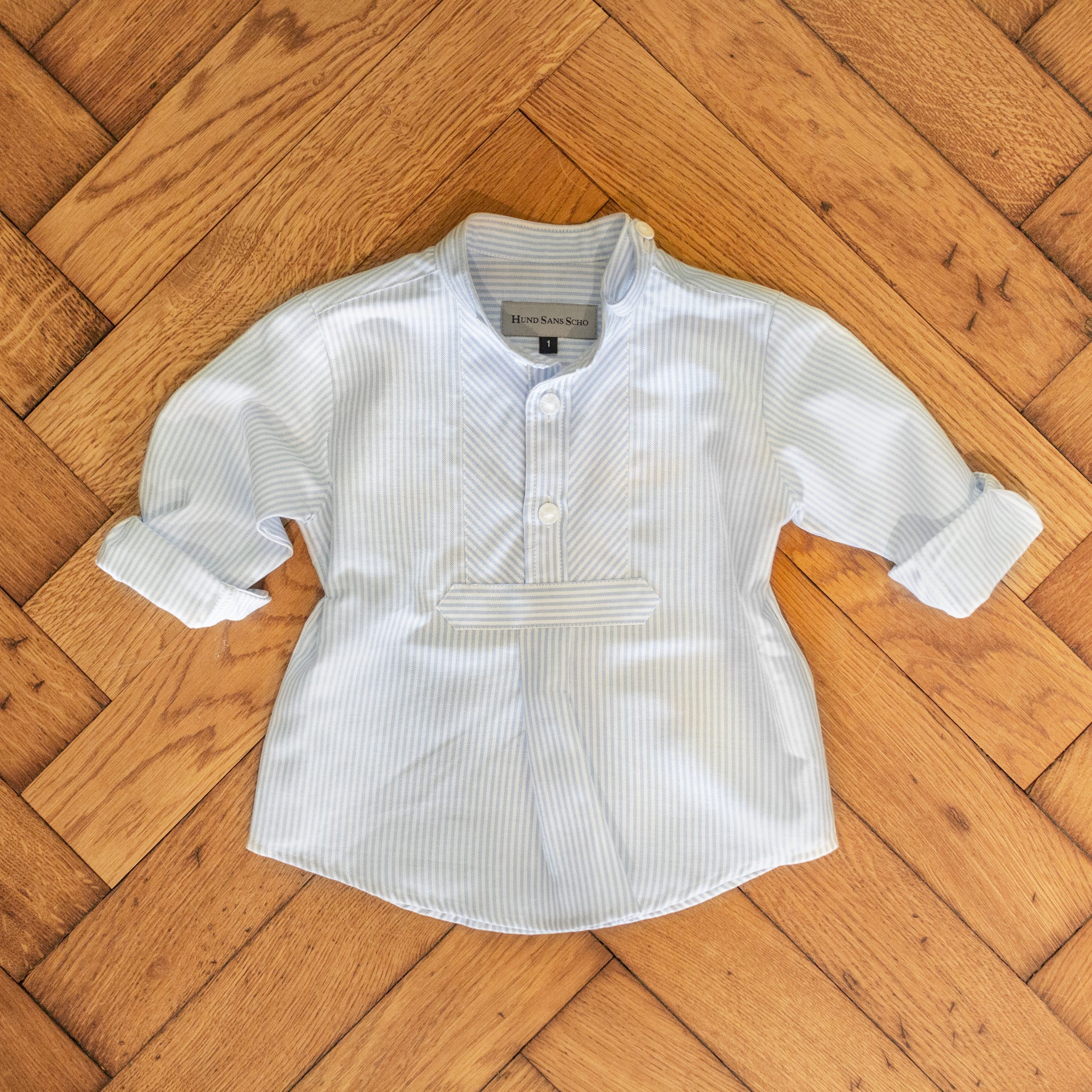 Kinderhemd weiß-blau gestreift