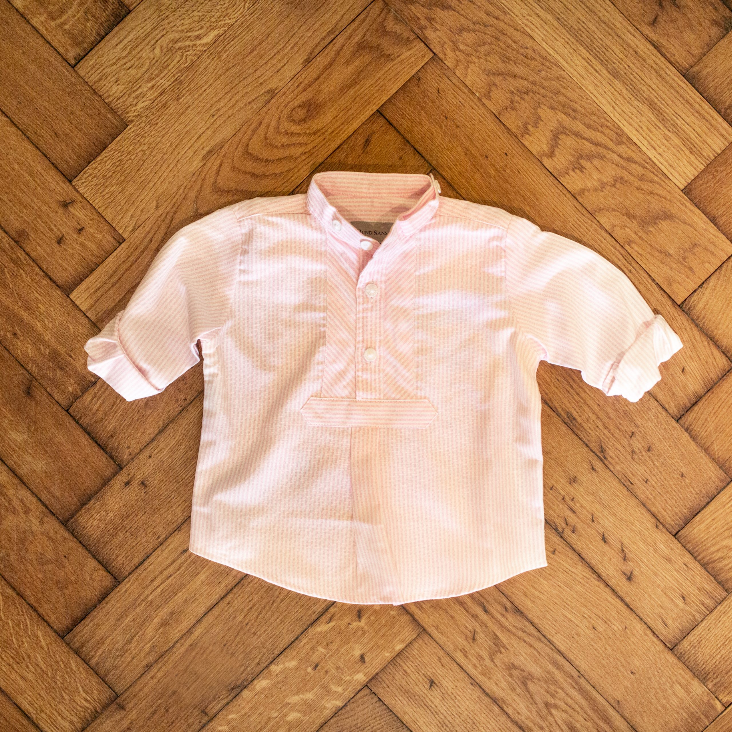 Kinderhemd weiß/rosa gestreift