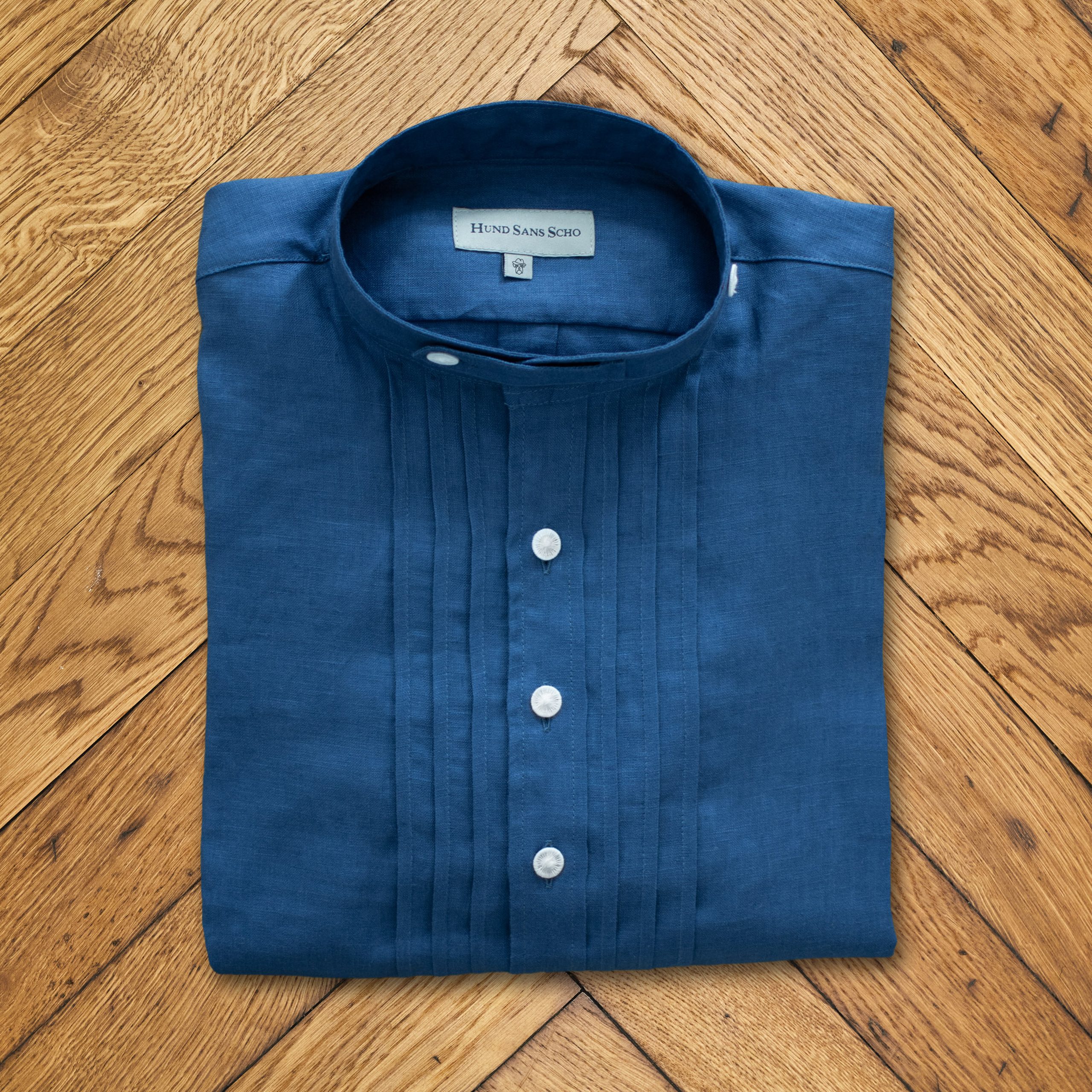 Bluse Leinen mittelblau Bluse Leinen mittelblau