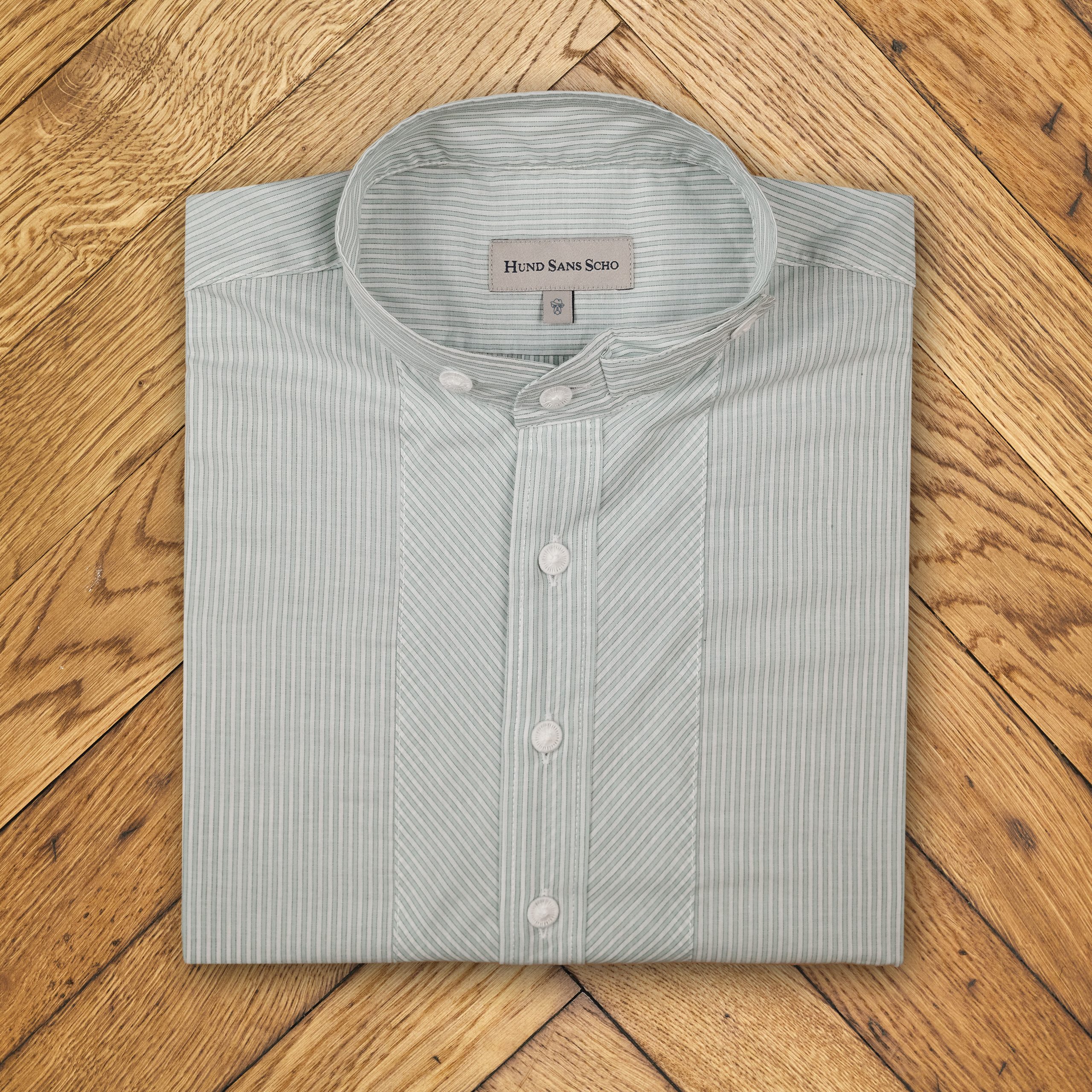 Trachtenhemd-weiß-grün-gestreift Trachtenhemd weiß-grün