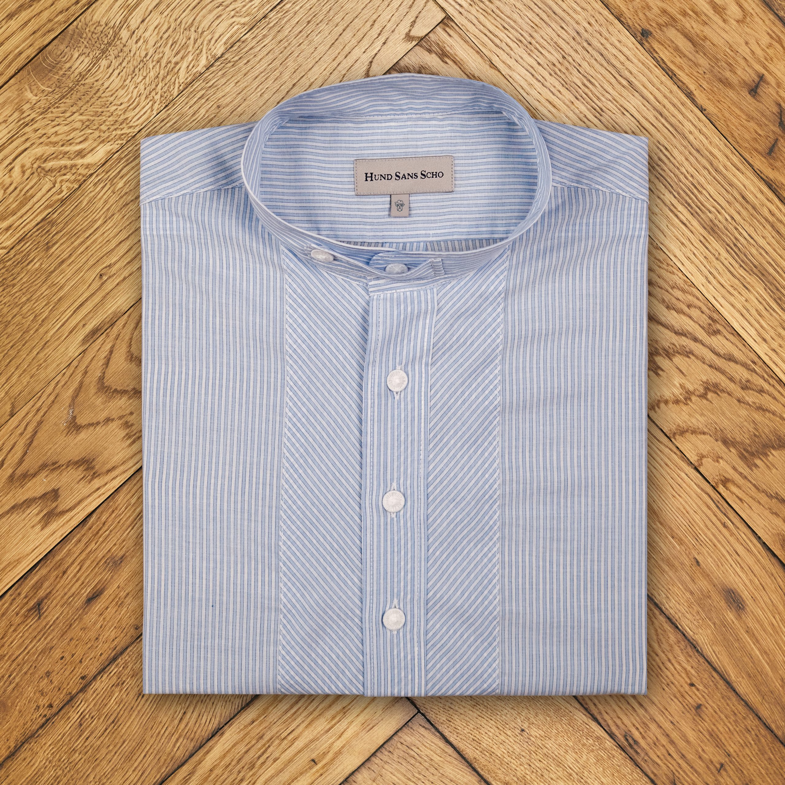 Trachtenhemd weiß-blau gestreift