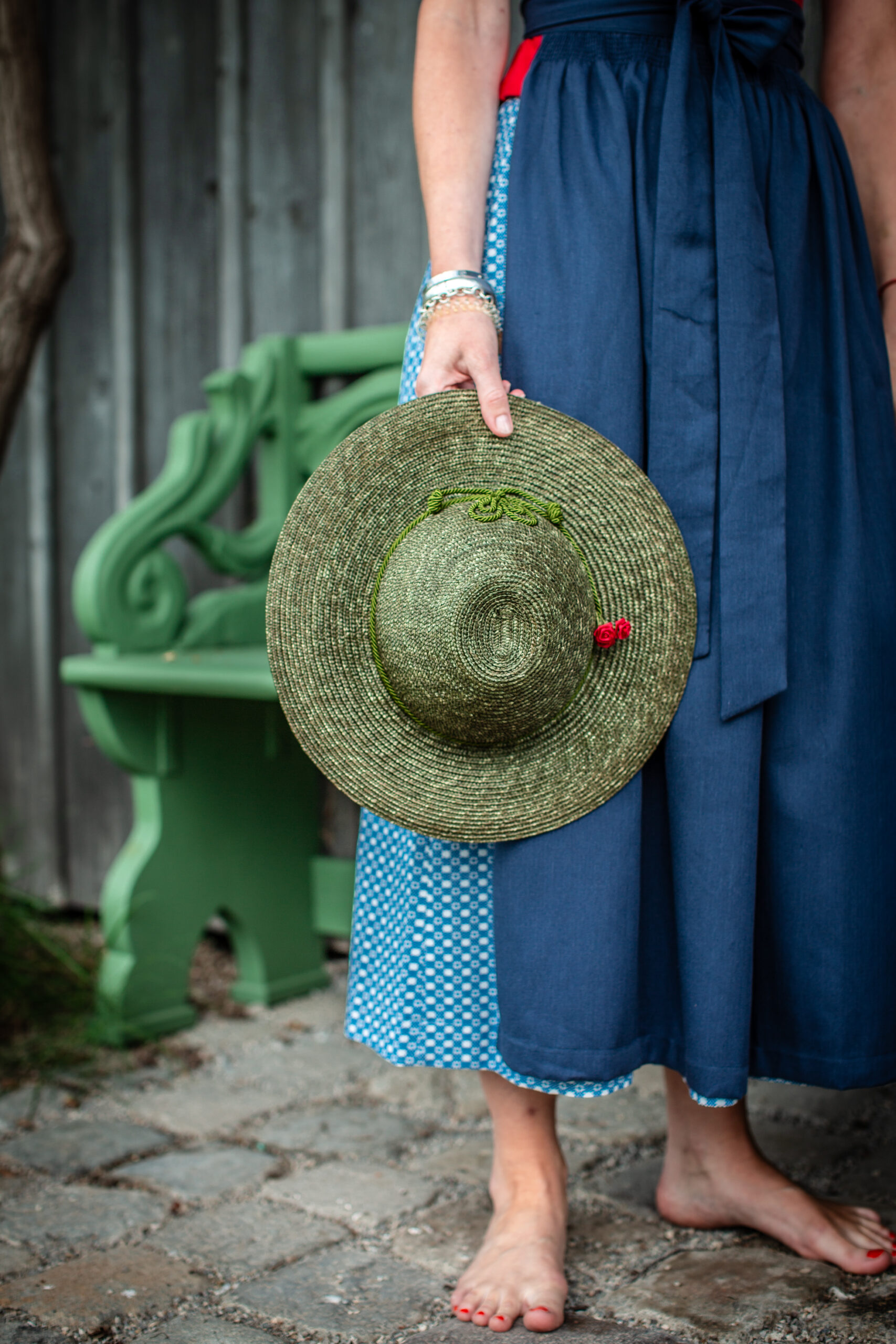 HundSansSchoFrauenStrohhutTrachtenhutGrün