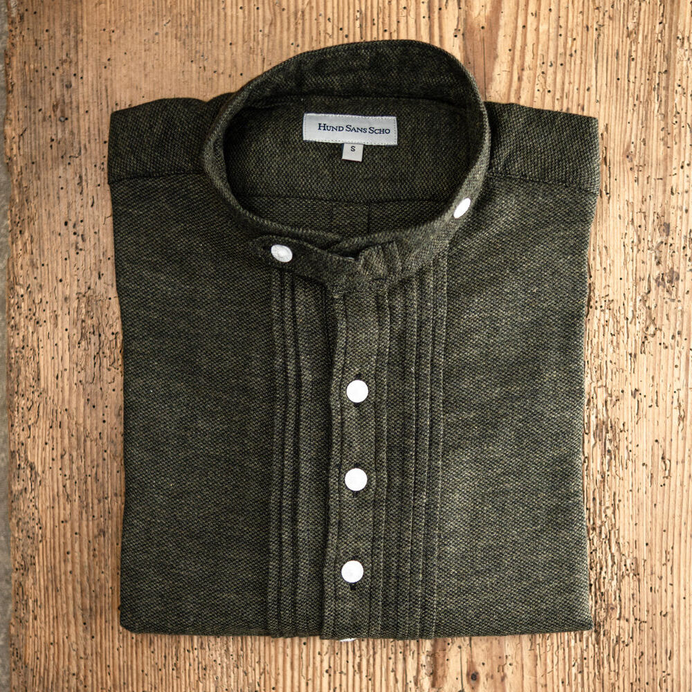 Trachtenhemd dunkeloliv - klassisch