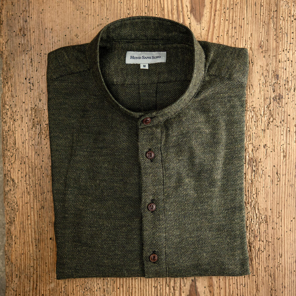 Hemd-Oliv-tailliert Hemd Oliv