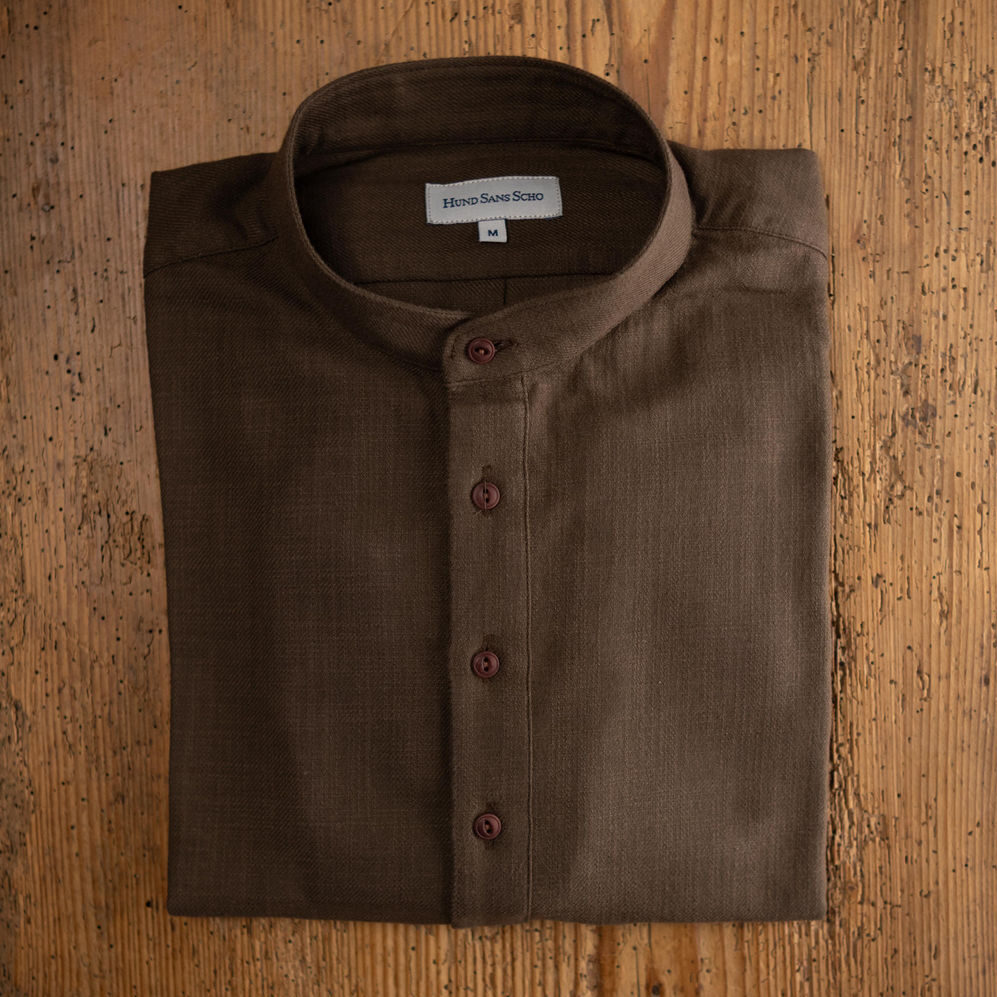 Hemd-dunkelbraun-baumwolle Hemd dunkelbraun